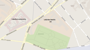 Mapa areálu lekárskej fakulty